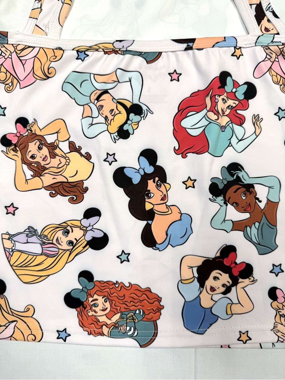 Made by Molly Disney Princess Graphic Racerback Crop Tank Top White L - Picture 4 of 6